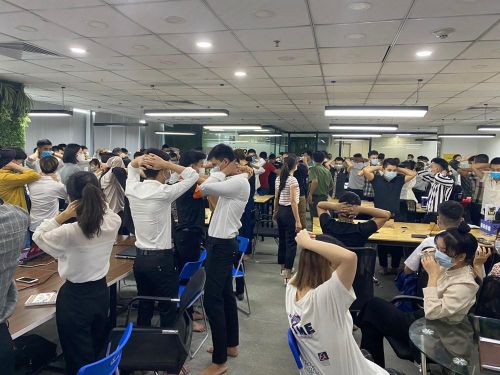 Văn phòng Công ty TNHH MTV ANT Group (Cầu Giấy, Hà Nội). Ảnh: Công an Hải Phòng.