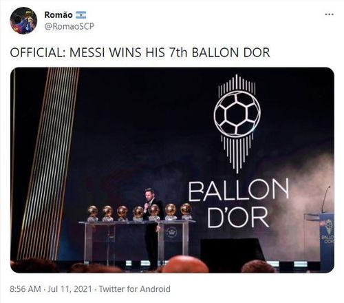 "Messi giành Quả bóng Vàng lần thứ 7"