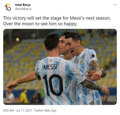 "Danh hiệu này sẽ là bước đệm cho Messi ở mùa giải tới. Thật tuyệt vời nhìn thấy anh ấy hạnh phúc"