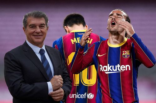 Laporta gặp khó khăn với bài toán tương lai Messi và Griezmann