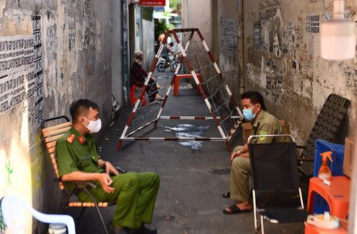 Điểm phong tỏa tại quận Gò Vấp. Ảnh: Phạm Ngôn.