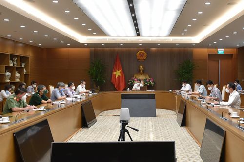  Cuộc họp của Thường trực Ban chỉ đạo Quốc gia phòng, chống dịch Covid-19 chiều 16/8. Ảnh: VGP. 