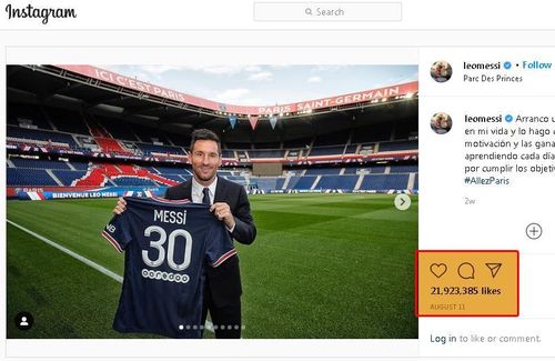 Hình ảnh Messi ra mắt PSG đã xác lập một kỷ lục mới