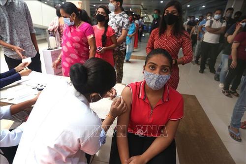 Nhân viên y tế tiêm vaccine phòng COVID-19 cho người dân tại Bhopa, bang Madhya Pradesh, Ấn Độ, ngày 25/8/2021. Ảnh: THX/TTXVN