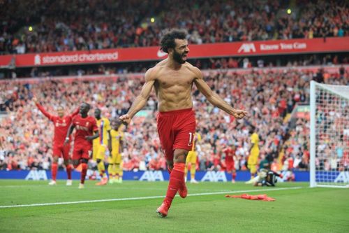 Pha ăn mừng phấn khích của Salah. Ảnh: Reuters.