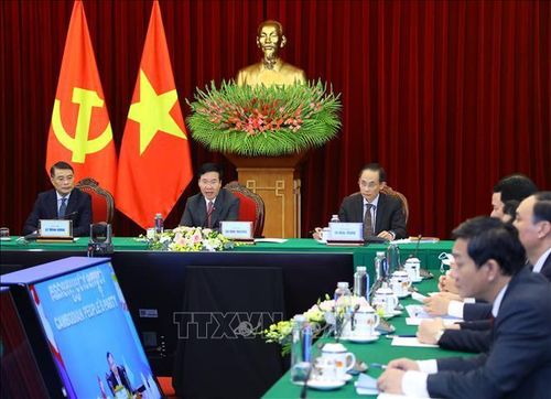 Thường trực Ban Bí thư Võ Văn Thưởng phát biểu tại buổi hội đàm. Ảnh: TTXVN