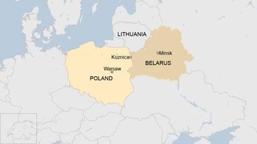 Khu vực biên giới Ba Lan - Belarus - Ảnh: BBC