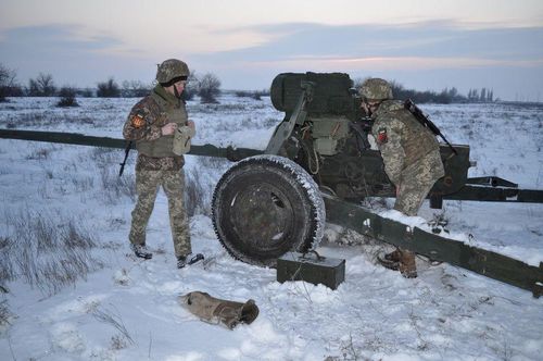 Quân đội Ukraine bắt đầu tiến hành cuộc tập trận kéo dài 10 ngày, trùng thời gian diễn ra cuộc tập trận chung của Nga-Belarus. (Nguồn: Reuters)