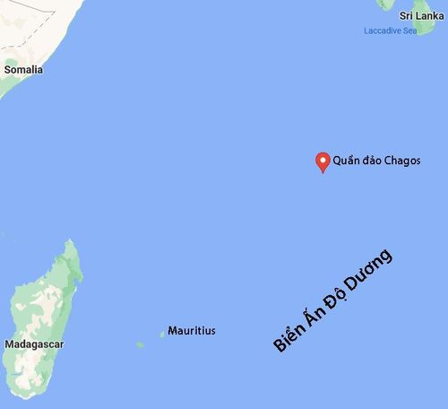 Vị trí Mauritius và quần đảo Chagos trên biển Ấn Độ Dương. Đồ họa: Google Maps.