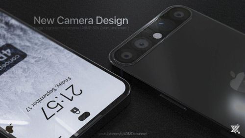 Mẫu iPhone 14 Pro với thiết kế camera theo hàng ngang