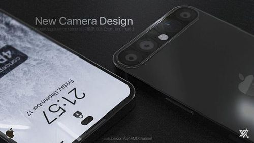 Concept iPhone 14 Pro được kênh YouTube 4RMD giới thiệu với thiết kế cụm camera xoay ngang ở mặt sau rất giống với phong cách của Nexus 6P.