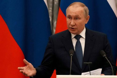 Tổng thống Nga Putin đã phát đi tín hiệu rằng ông sẵn sàng tiến hành một cuộc chiến tranh lớn để đạt mục tiêu. Ảnh: New York Times.