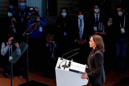 Phó tổng thống Kamala Harris dự hội nghị an ninh ở Munich. Ảnh: AFP.