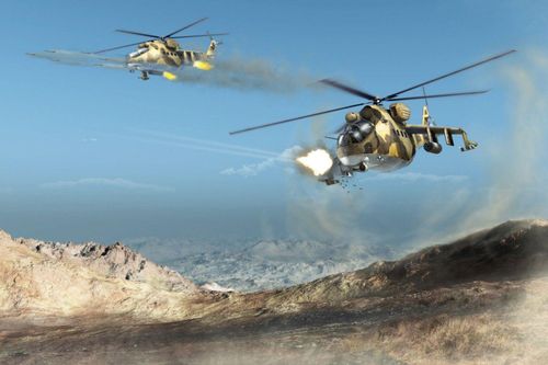Về hệ thống hỏa lực được trang bị trên mẫu trực thăng vũ trang Mi-24, mỗi chiếc sẽ có sự xuất hiện của khẩu pháo 4 nòng Yak-B và pháo 2 nòng GSh-23L trong buồng hoa tiêu, ngoài ra còn có khẩu pháo hàng không GSh-30K nòng kép cố định đối với phiên bản trực thăng Mi-24NP. Nguồn ảnh: Pinterest.