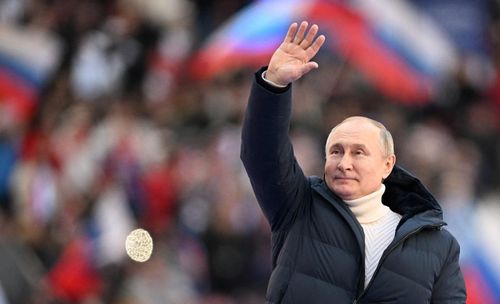 Ông Putin trong lần xuất hiện trước công chúng và phát biểu nhân dịp kỷ niệm 8 năm Nga sáp nhập Crimea vào ngày 18/3. Ảnh: Sputnik.