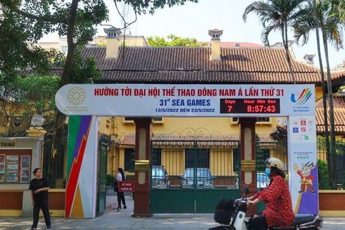 Đồng hồ đếm ngược SEA games 31 đặt tại Tổng cục Thể dục thể thao
