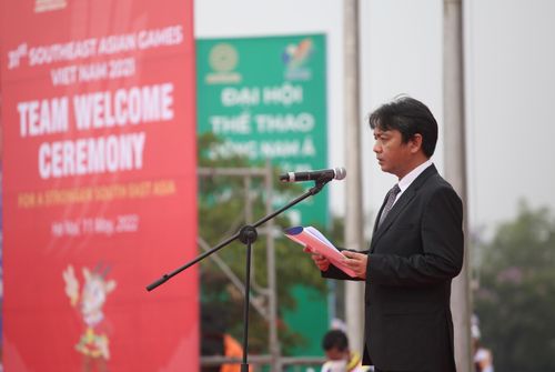 Phát biểu tại buổi lễ, Thứ trưởng Bộ VH-TT&amp;DL, Phó trưởng Ban Thường trực BTC SEA Games 31 - Hoàng Đạo Cương bày tỏ: "Hôm nay ban tổ chức rất vui mừng đón tiếp đại diện 11 đoàn tại Thủ đô Hà Nội. Vượt lên mọi khó khăn, thách thức, chủ nhà Việt Nam quyết tâm tổ chức một kỳ SEA Games thành công và an toàn cho tất cả thành viên tham dự".