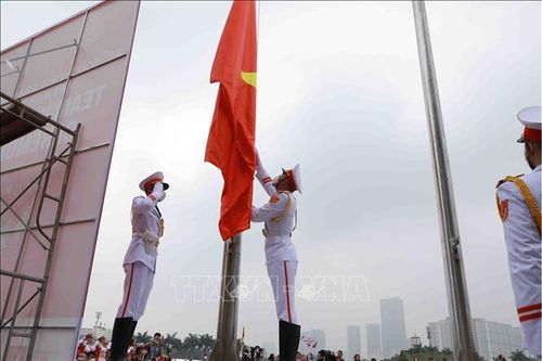 Lễ thượng cờ SEA Games 31 đoàn Thể thao Việt Nam. Ảnh: Vũ Sinh/TTXVN