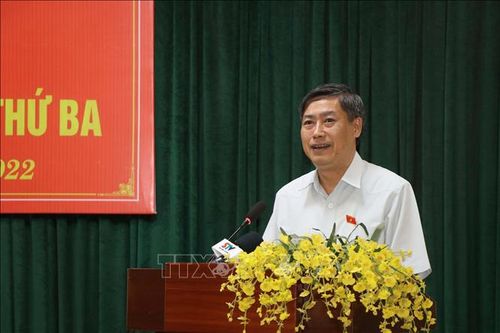 Bí thư Tỉnh ủy, Trưởng Đoàn Đại biểu Quốc hội tỉnh Sơn La Nguyễn Hữu Đông trả lời các kiến nghị của cử tri.