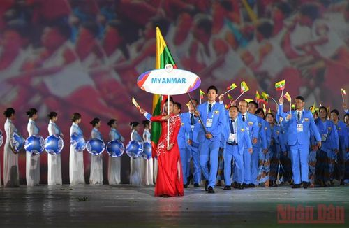 Đoàn Myanmar có 298 vận động viên, dự tranh 21/40 môn ở SEA Games lần này. (Ảnh: THÀNH ĐẠT) 
