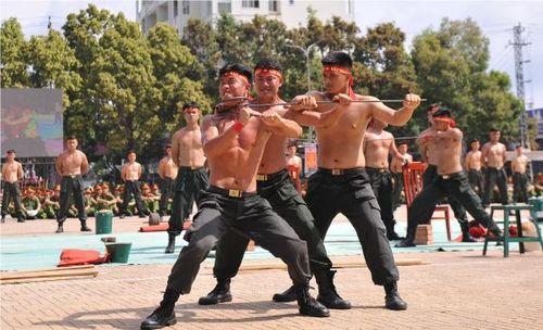 Màn trình diễn khí công của lực lượng Cảnh sát đặc nhiệm tại buổi lễ.
