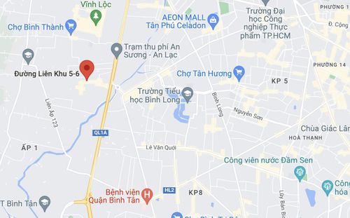  Vụ tai nạn xảy ra trên đường Liên Khu 5-6, quận Bình Tân. Ảnh: Google Maps. 