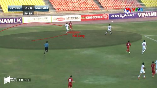  Hai Long có sở trường ở vị trí tiền vệ trung tâm lệch trái. 