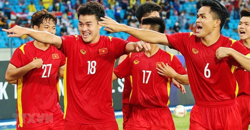 U23 Việt Nam sẽ bước vào hành trình chinh phục VCK U23 châu Á vào đầu tháng 6 với trận mở màn gặp U23 Thái Lan. Ảnh: TTXVN