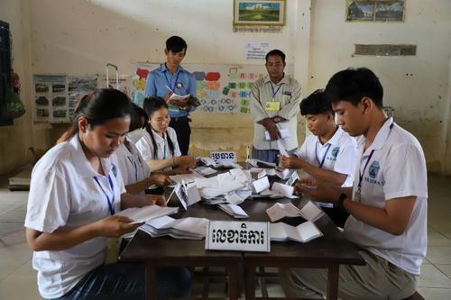 Đảng Nhân dân Campuchia (CPP) đã giành thắng lợi áp đảo trong cuộc bầu cử hội đồng xã phường hôm 5/6. Ảnh: Fresh News.
