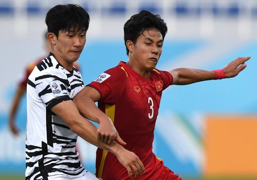  Nhiều cầu thủ U23 Việt Nam gồm Lương Duy Cương (số 3) chưa có nhiều kinh nghiệm châu lục. Ảnh: AFC. 