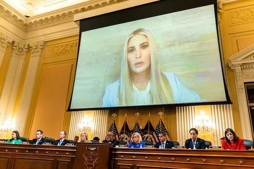  Video phát biểu của Ivanka Trump được trình chiếu tại phiên điều trần hôm 9/6. Ảnh: Washington Post. 