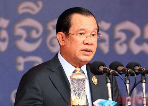  Chủ tịch CPP Samdech Techo Hun Sen phát biểu tại lễ kỷ niệm.