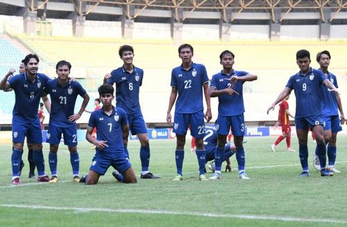 U19 Thái Lan ăn mừng bàn mở tỷ số. Ảnh: FAT.
