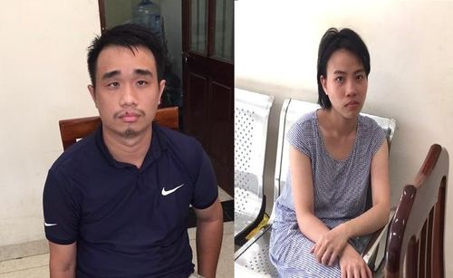 Vợ chồng Vũ và Linh tại cơ quan công an (Ảnh: CA)
