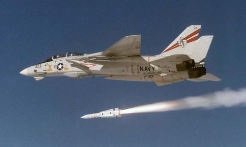 Máy bay chiến đấu F-14 phóng tên lửa AIM-54 (Ảnh: Military Watch Magazine)