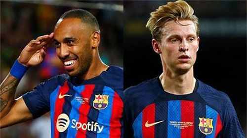 De Jong và Aubameyang (trái)