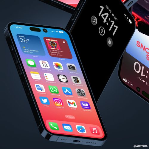 Concept iPhone 14 Pro với màn hình đục lỗ. Ảnh: @AR7