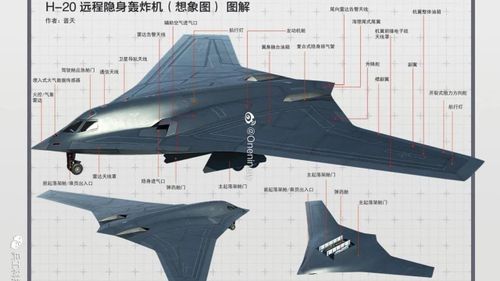 Mô phỏng cấu tạo của máy bay tàng hình H-20. Ảnh: oneninety
