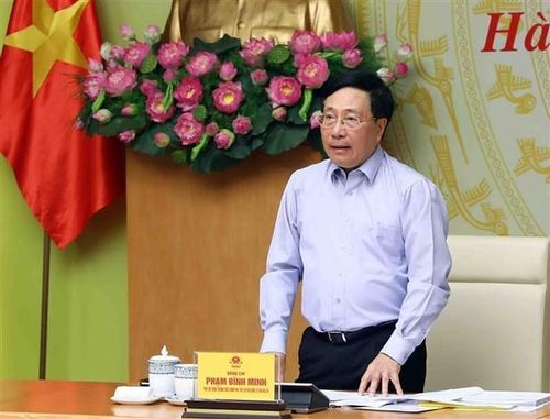 Phó Thủ tướng Thường trực Phạm Bình Minh phát biểu tại cuộc họp