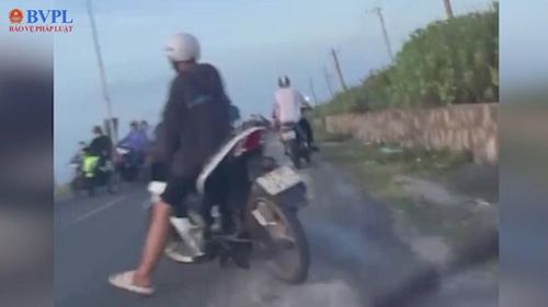 Cảnh náo nhiệt trước khi diễn ra cuộc đua xe trái phép (ảnh: Công an cung cấp)