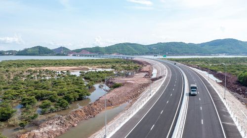  Cao tốc Vân Đồn - Móng Cái là một trong những cao tốc sở hữu nhiều cây cầu vượt biển, vượt sông suối với 32 cây cầu trên tuyến chính với tổng chiều dài là hơn 7,9km, chiếm 10% tổng chiều dài tuyến. 