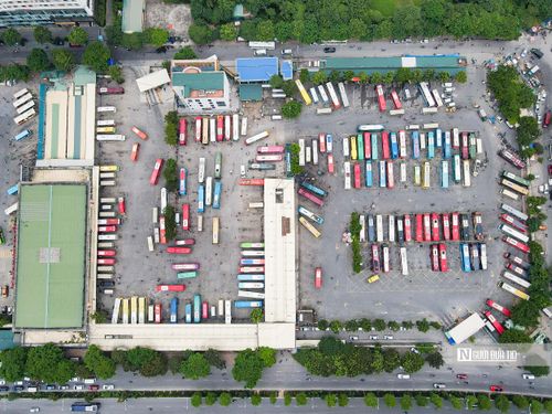 Hình ảnh bến xe Mỹ Đình từ trên cao chiều ngày 31/8.