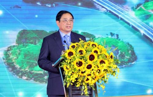Thủ tướng Chính phủ Phạm Minh Chính phát biểu tại Lễ khánh thành đường cao tốc Vân Đồn - Móng Cái ngày 1/9/2022.