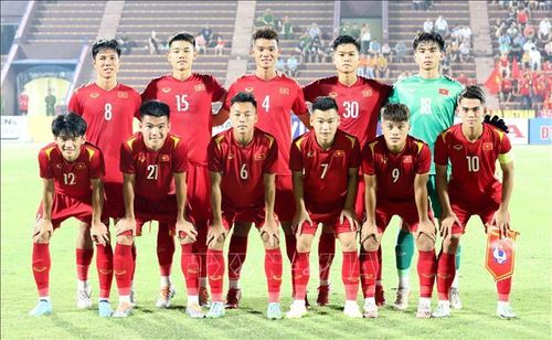 Đội hình xuất phát của đội tuyển U20 Việt Nam. Ảnh: Trung Kiên/TTXVN