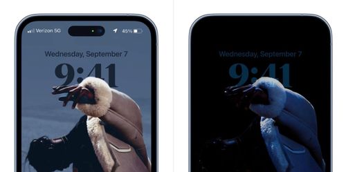 Chế độ always-on của iPhone 14 Pro (phải) sẽ có nhiều chi tiết giống màn hình khóa. Ảnh: MacRumors.