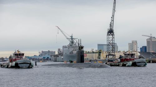  Một tàu ngầm của Mỹ ở xưởng đóng tàu Norfolk, bang Virginia. Ảnh: Hải quân Mỹ. 