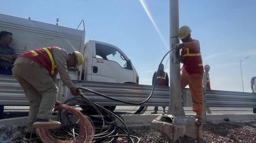 Nhà thầu tiến hành sửa chữa, thay thế hệ thống cáp bị mất cắp.