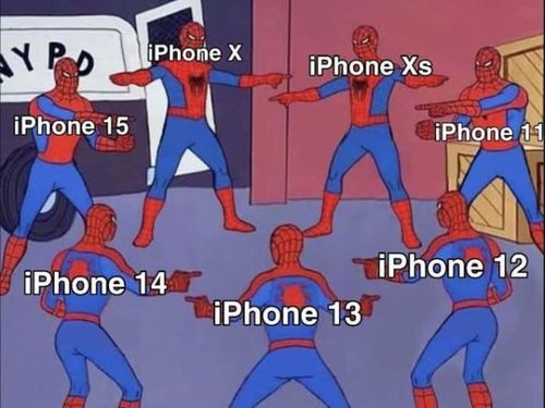 Cộng đồng mạng cũng chế ảnh nhận định iPhone 14 na ná các đời iPhone khác.