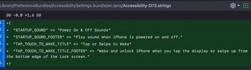 Hình ảnh đoạn mã cài đặt cho nhạc khởi động của iOS 16 RC. Ảnh: Steve Moser/Twitter.