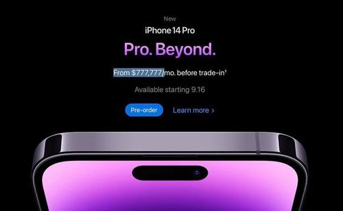 Trang web của Apple hiển thị sai giá iPhone 14. Ảnh: Macrumors